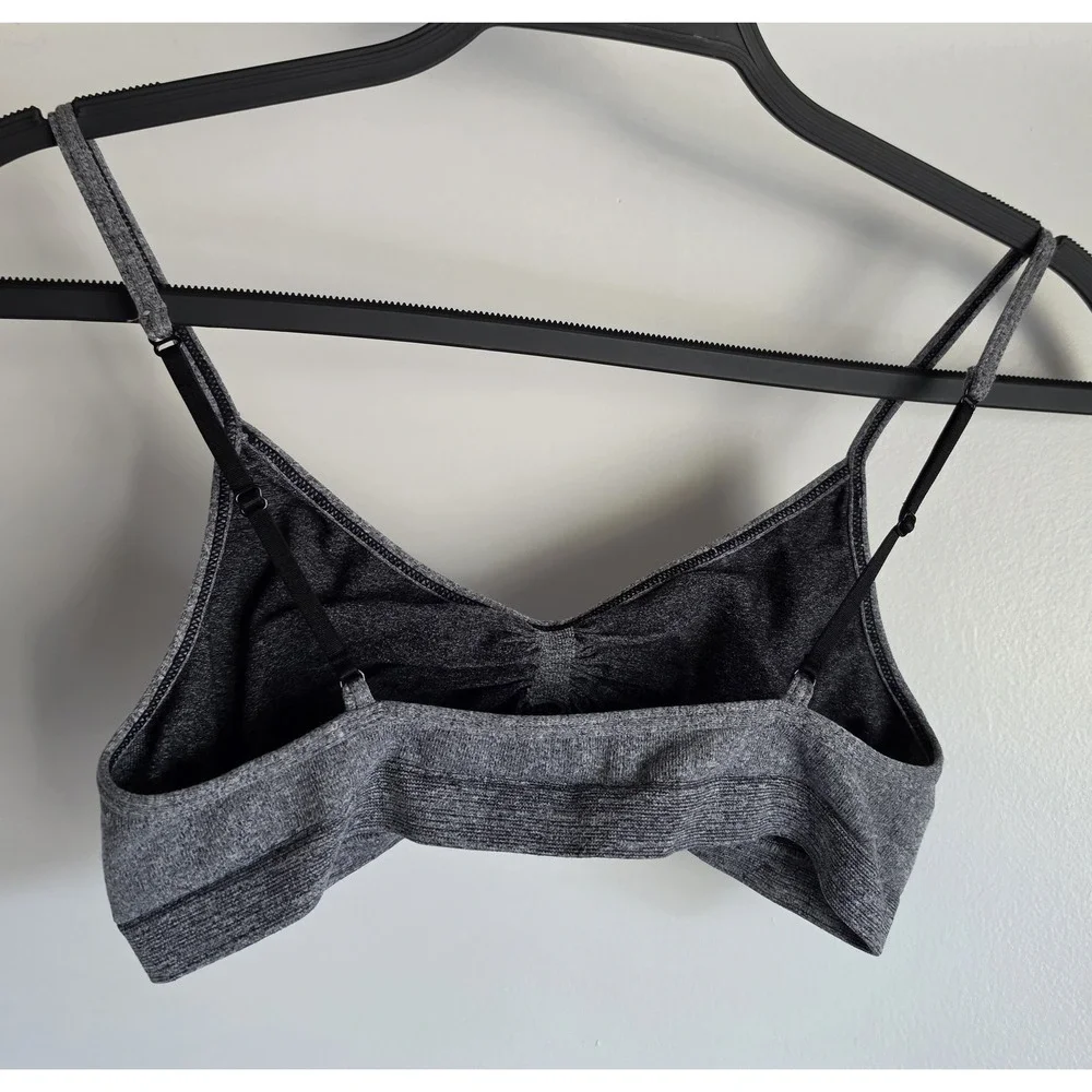 Wilfred Sports Bra Medium Grey Heathered Sleeveless Athleisure Activewear Top